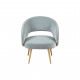 Seafoam Fabric Open Back Gold Leg Accent Chair 